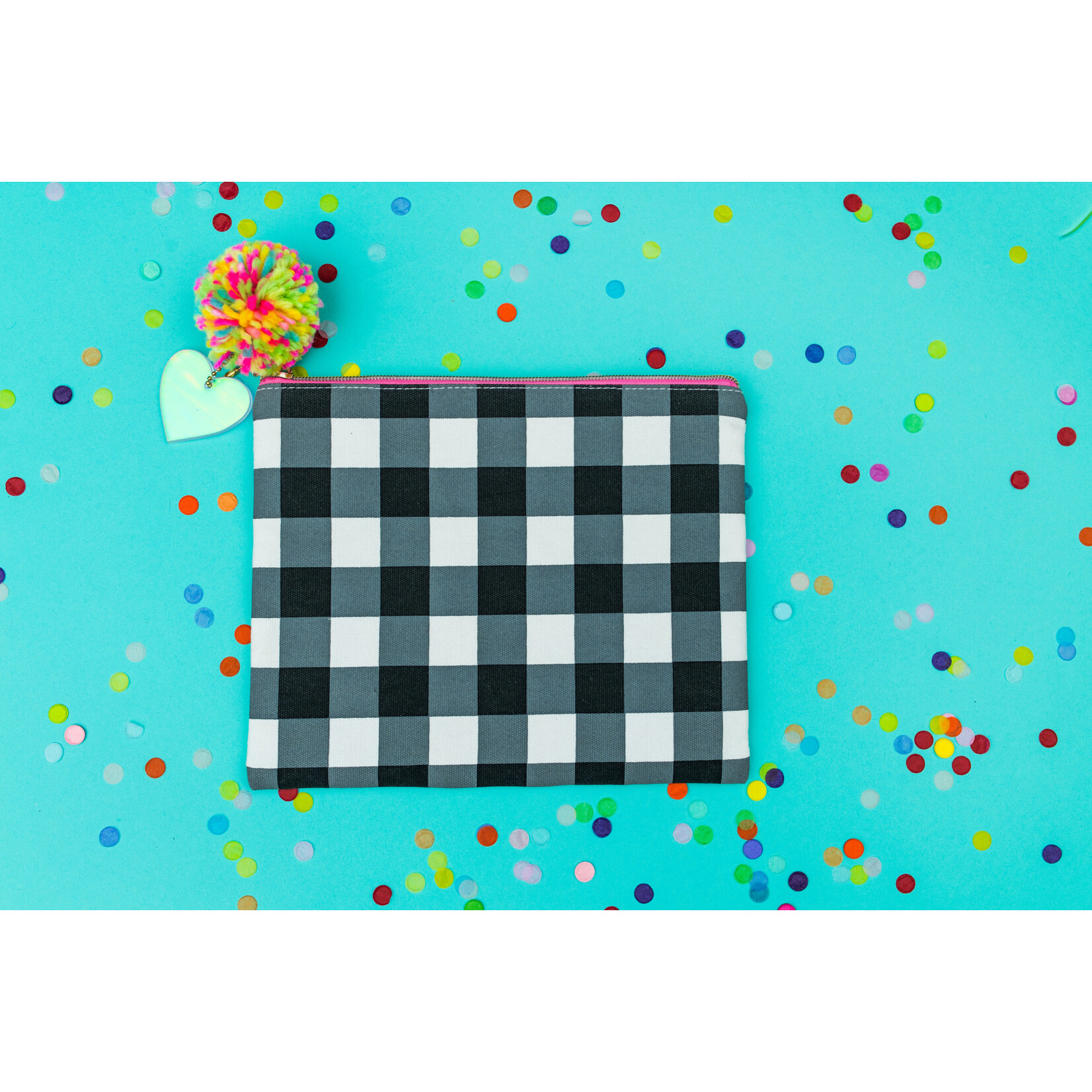 taylor elliott designs black gingham pouch