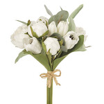 m. lynne designs white peony, tulip & eucalyptus real touch bouquet