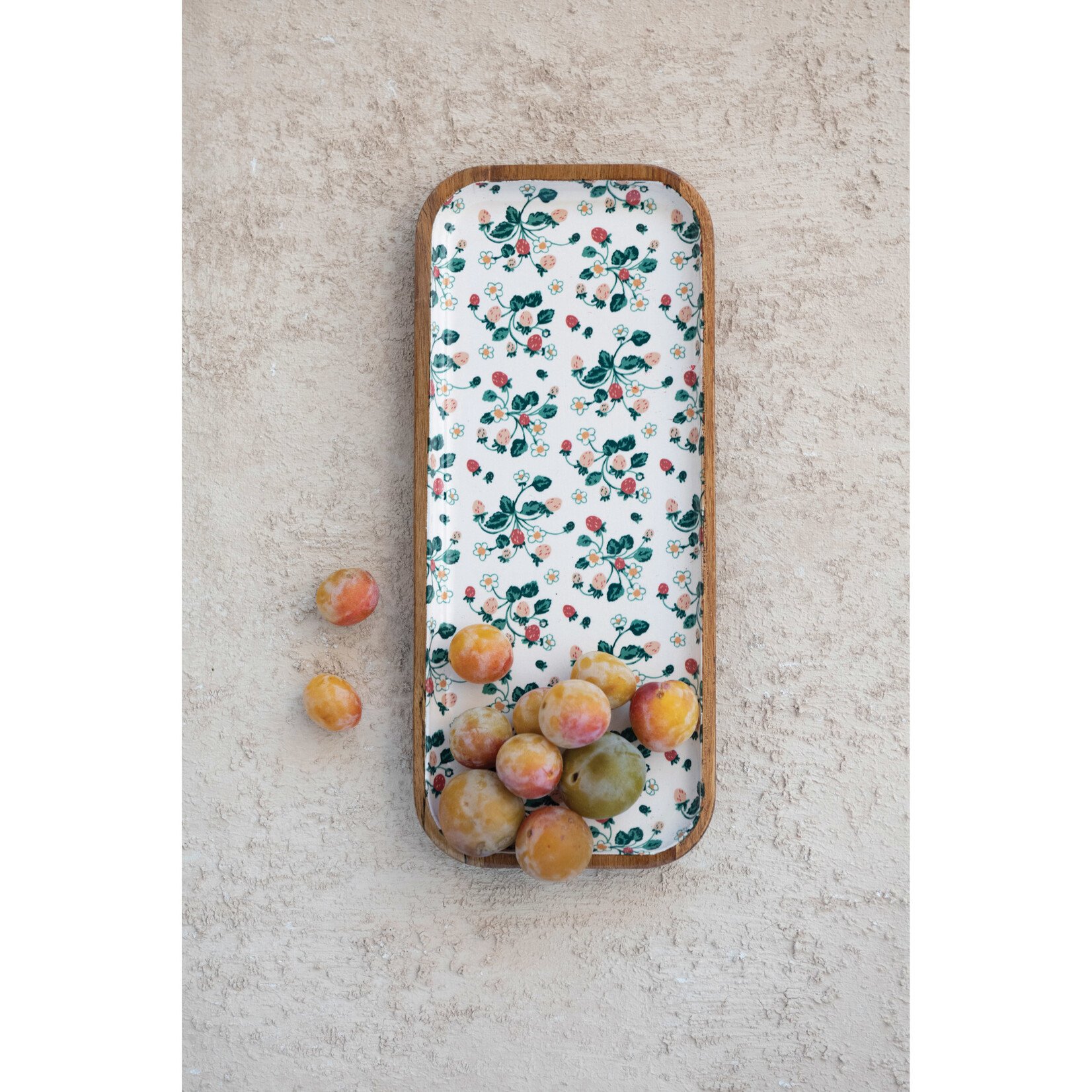 m. lynne designs strawberry acacia tray