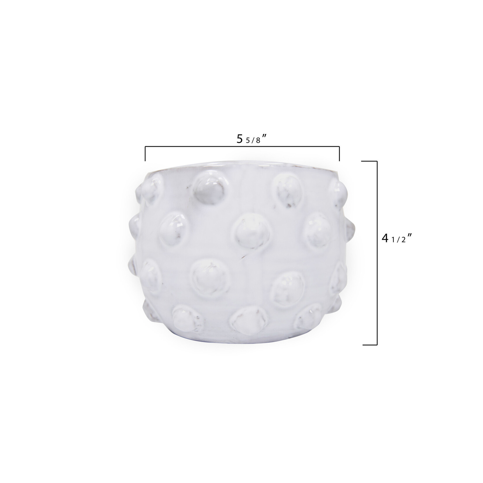m. lynne designs white terracotta with raised dots planter