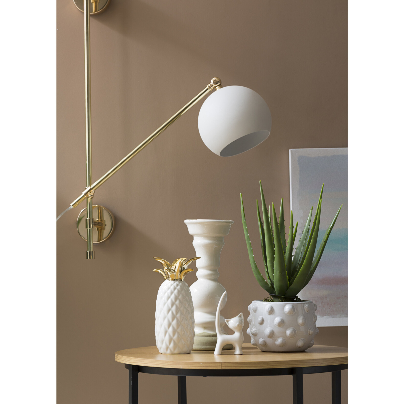 m. lynne designs white terracotta with raised dots planter