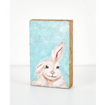 m. lynne designs handpainted bunny block