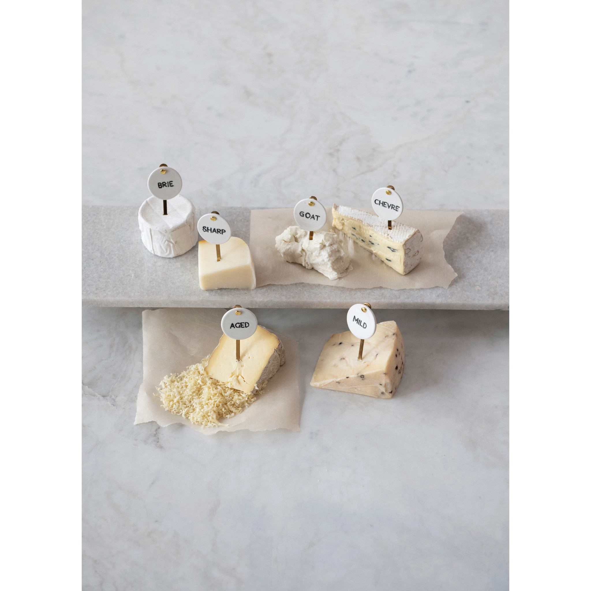 available at m. lynne designs Cheese Markers, Set of 6