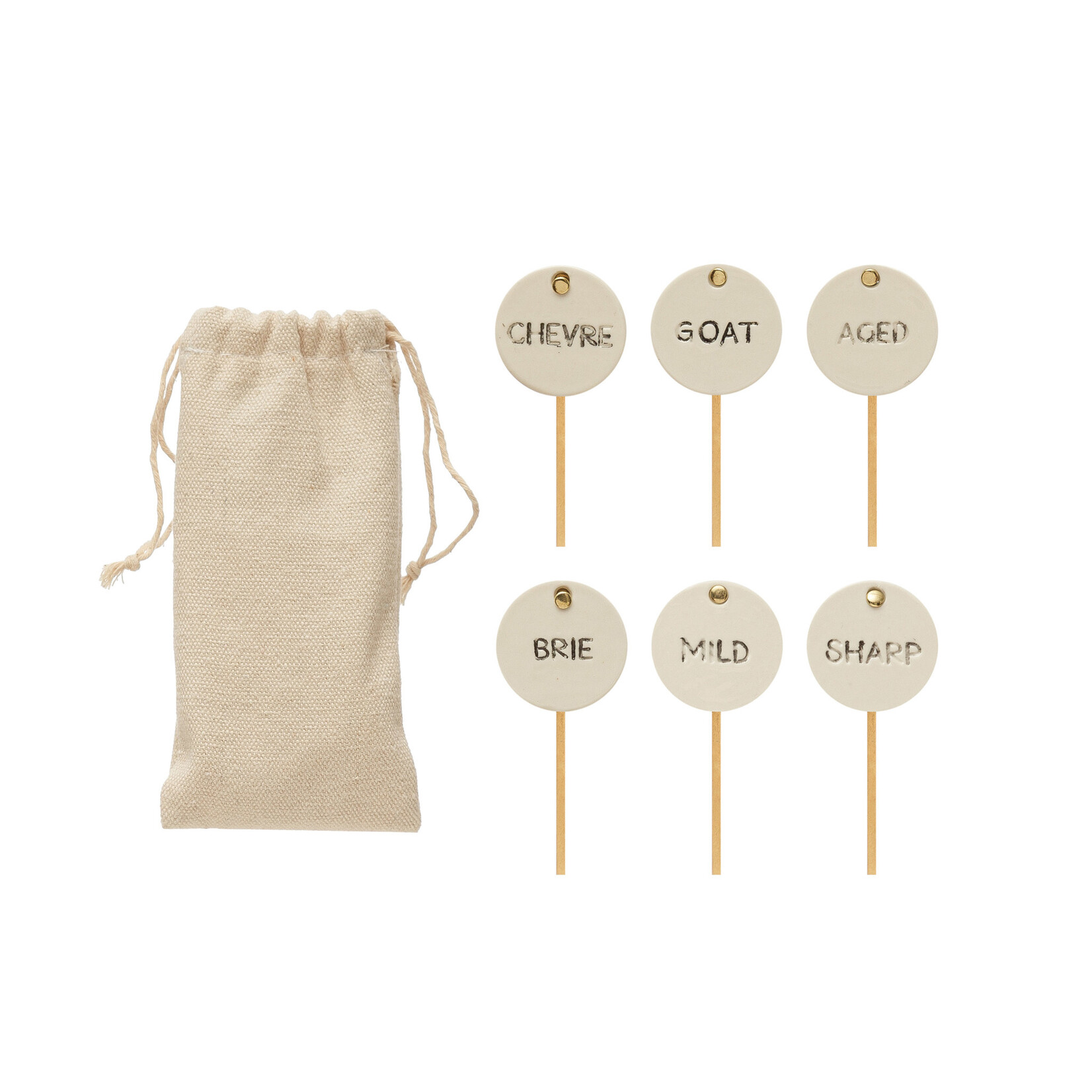 m. lynne designs set of six cheese markers