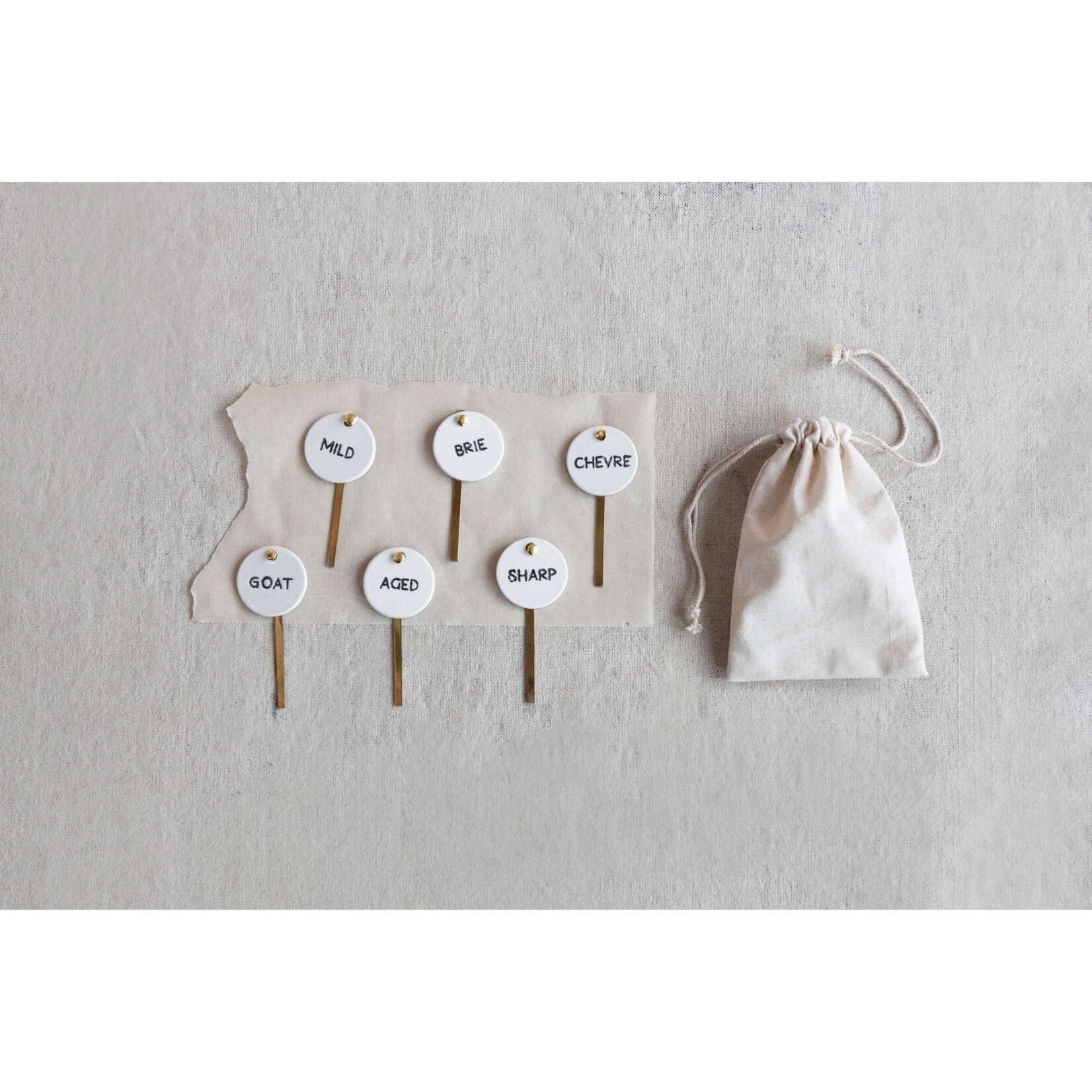 m. lynne designs set of six cheese markers