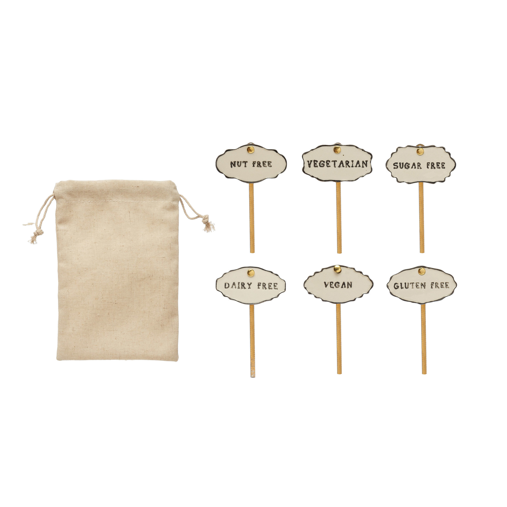 available at m. lynne designs Food Markers, Set of 6