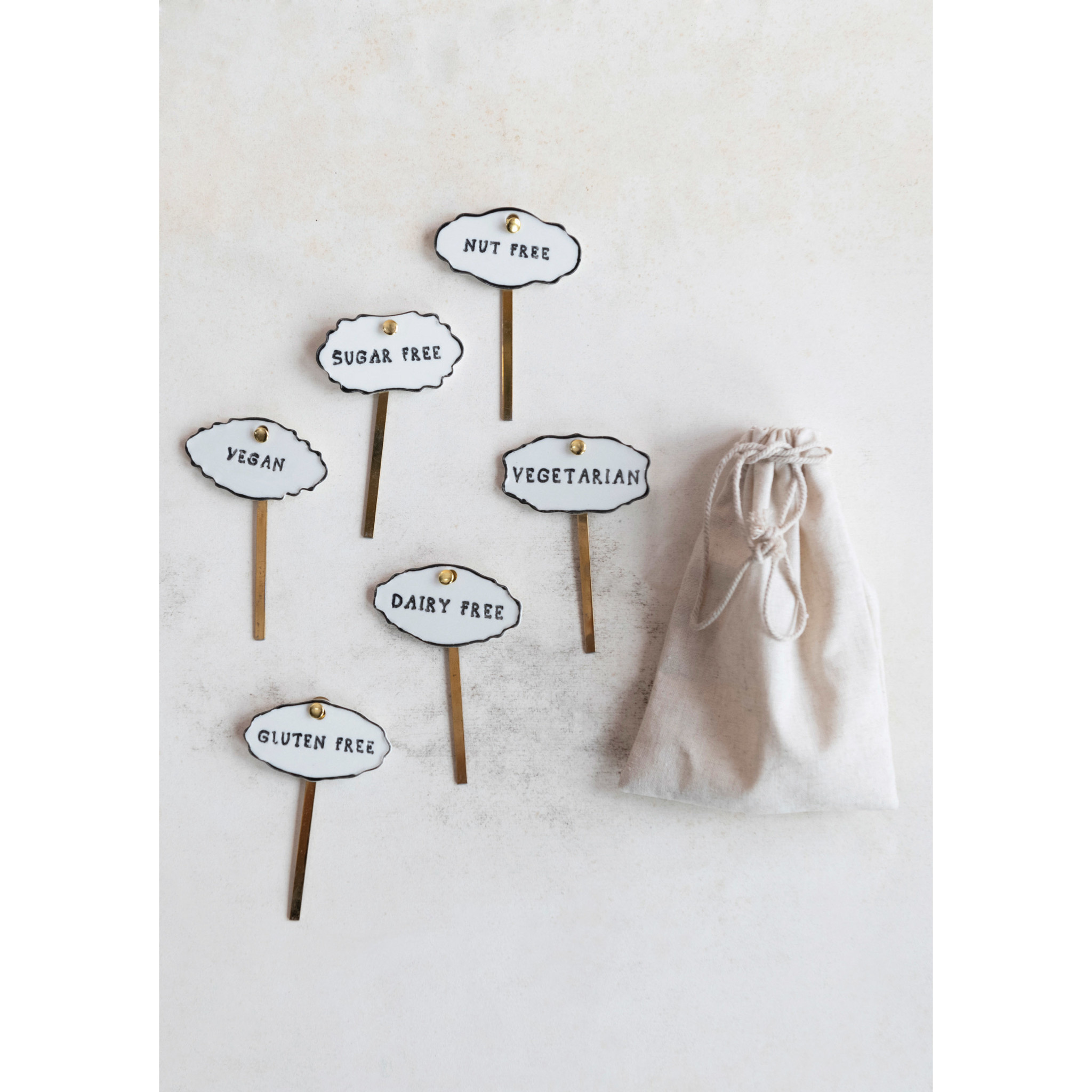 available at m. lynne designs Food Markers, Set of 6