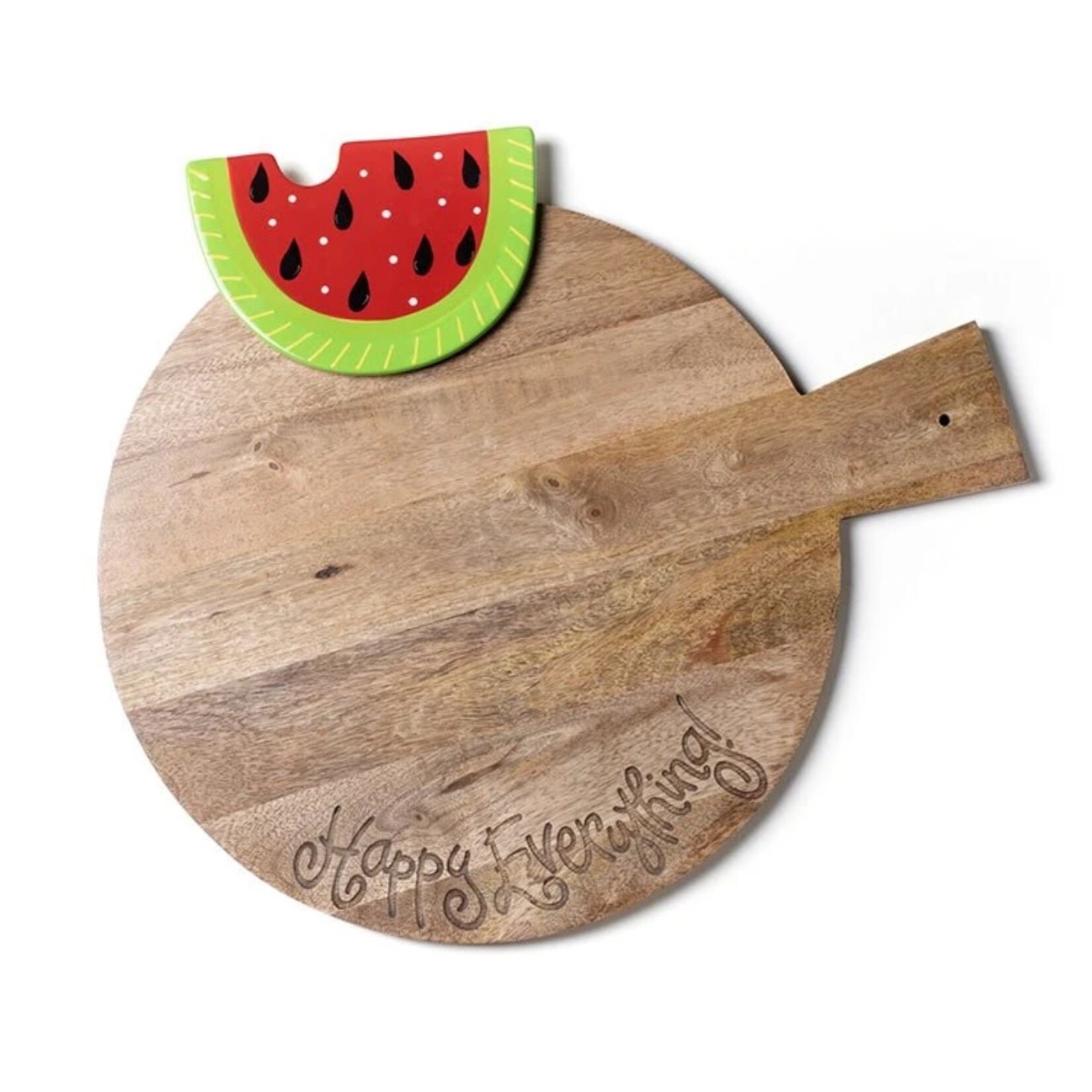 happy everything big wooden serving board