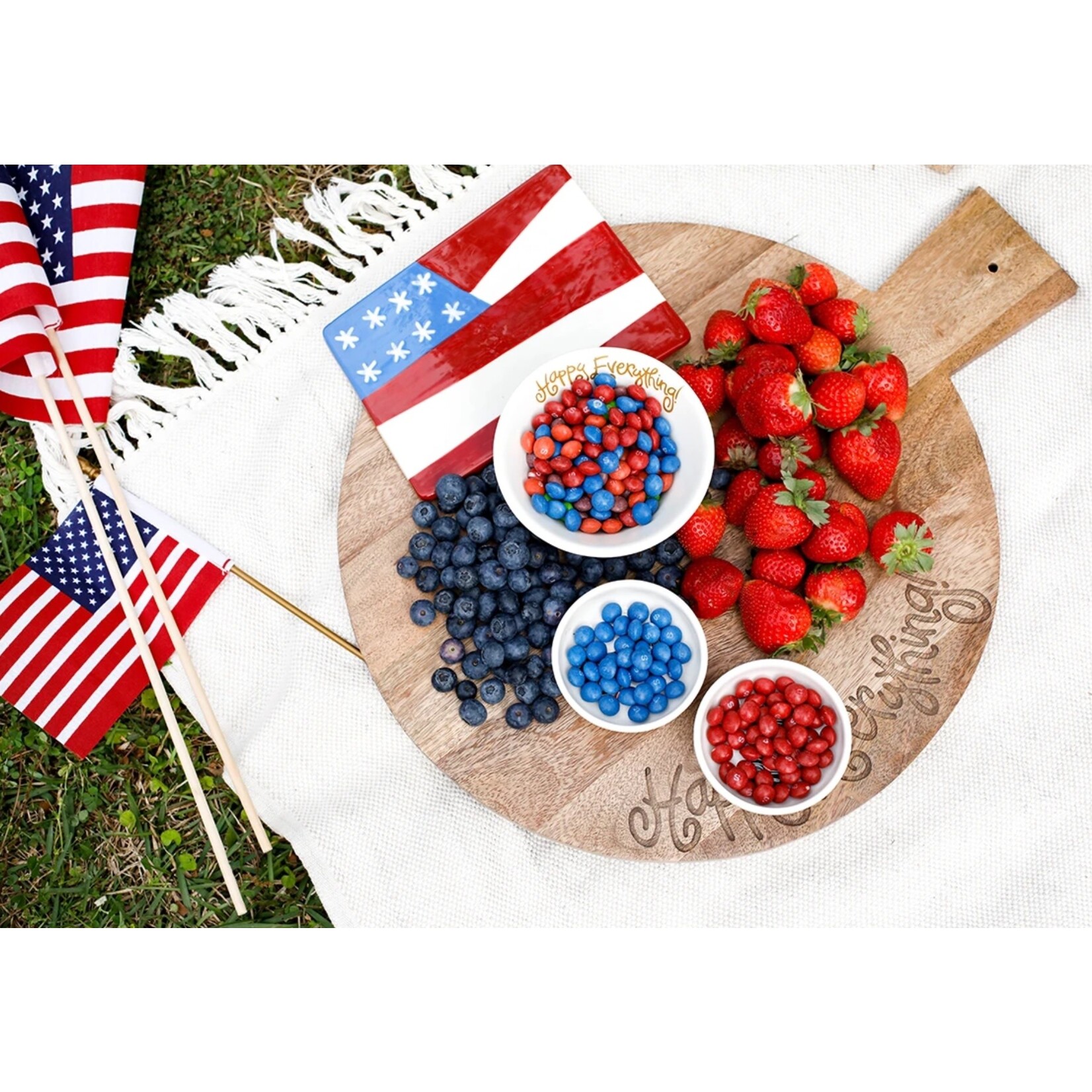 happy everything big wooden serving board