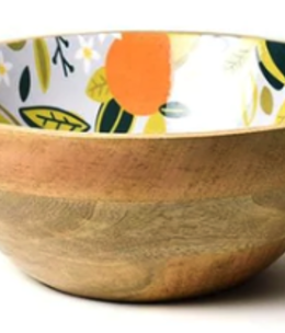 coton colors citrus wooden footed bowl