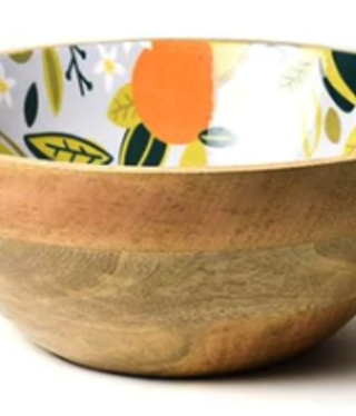 coton colors Citrus Wooden Footed Bowl