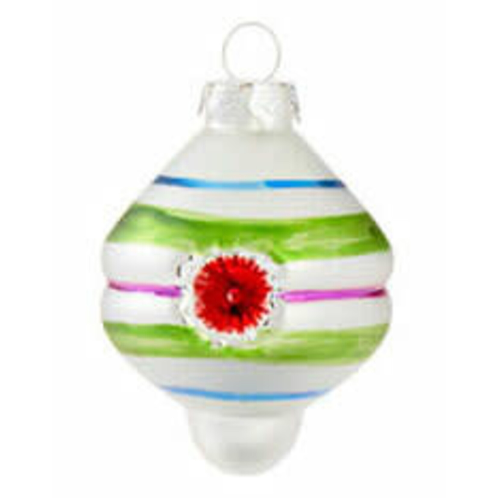 m. lynne designs retro glass ornament, 2.5"
