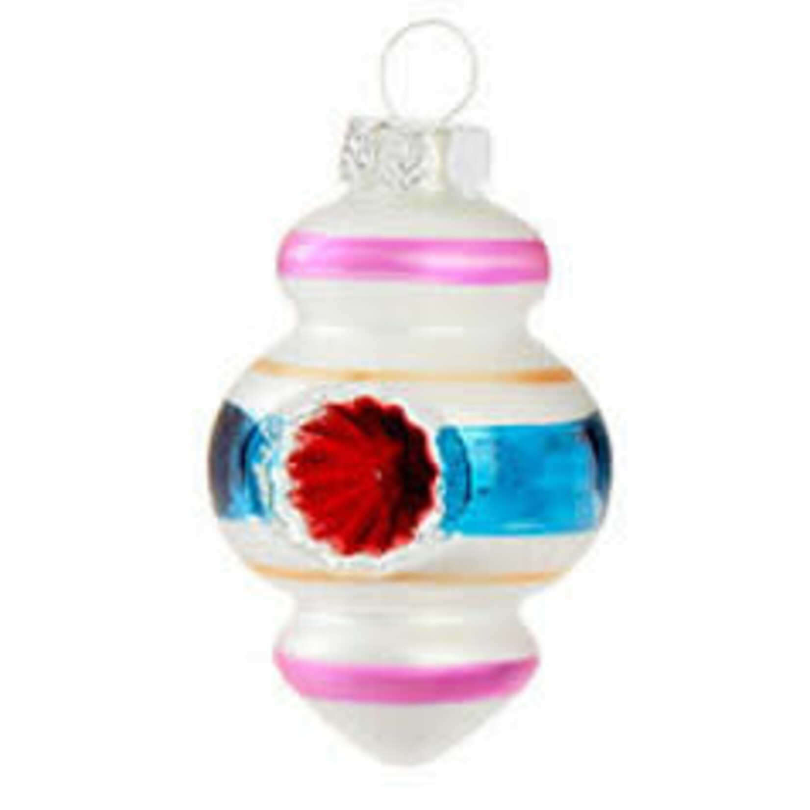 m. lynne designs retro glass ornament, 2.5"