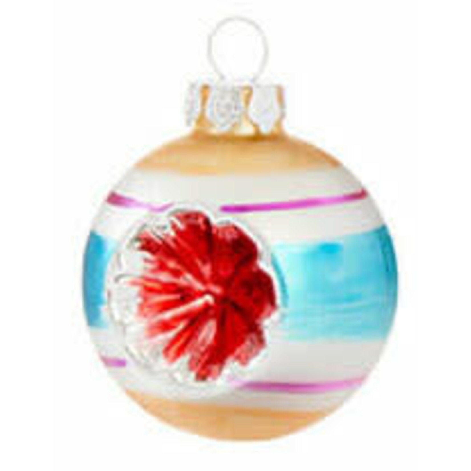 m. lynne designs retro glass ornament, 2.5"