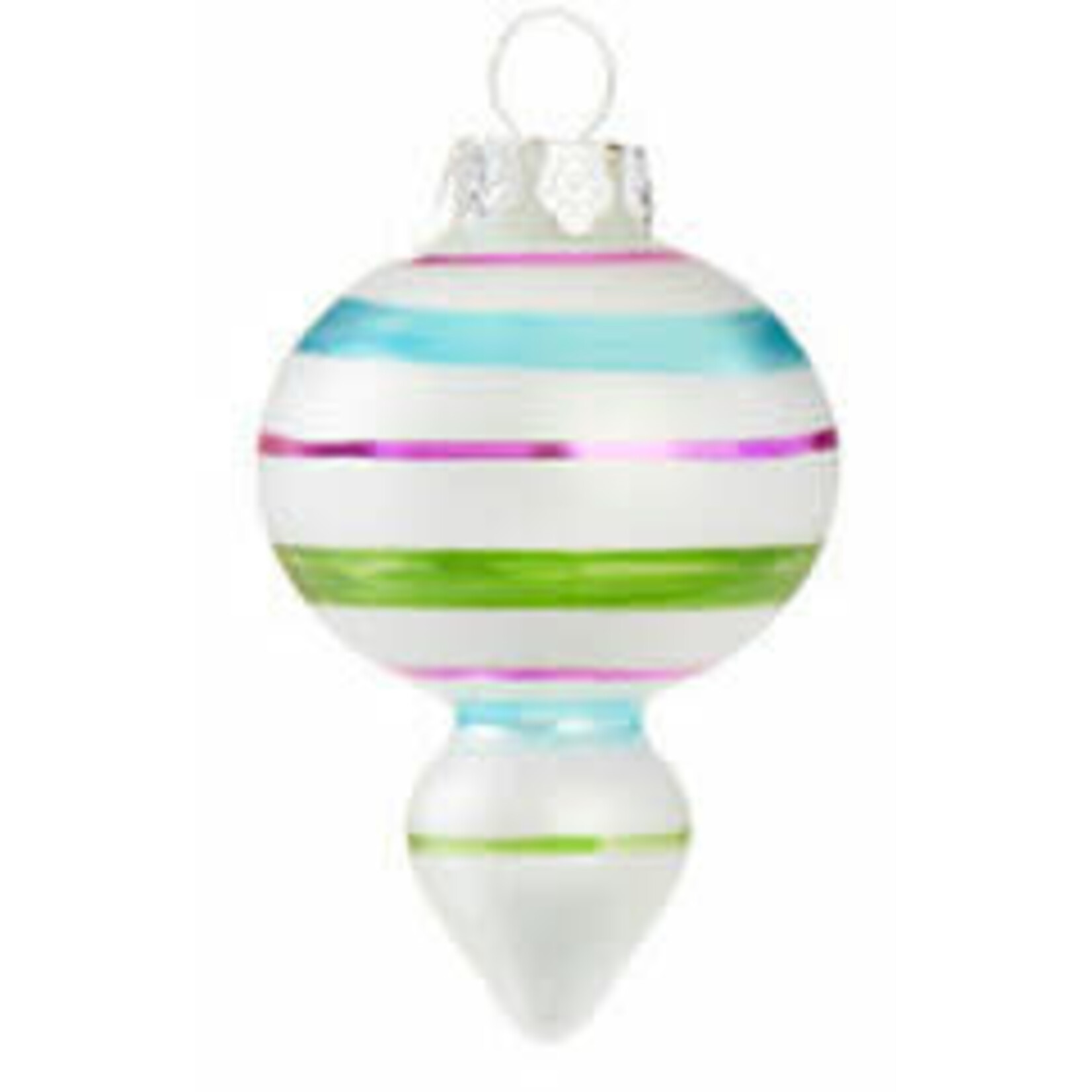m. lynne designs retro glass ornament 3"