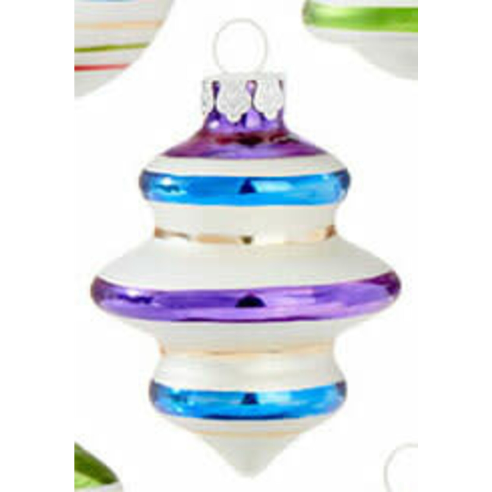 m. lynne designs retro glass ornament 3"