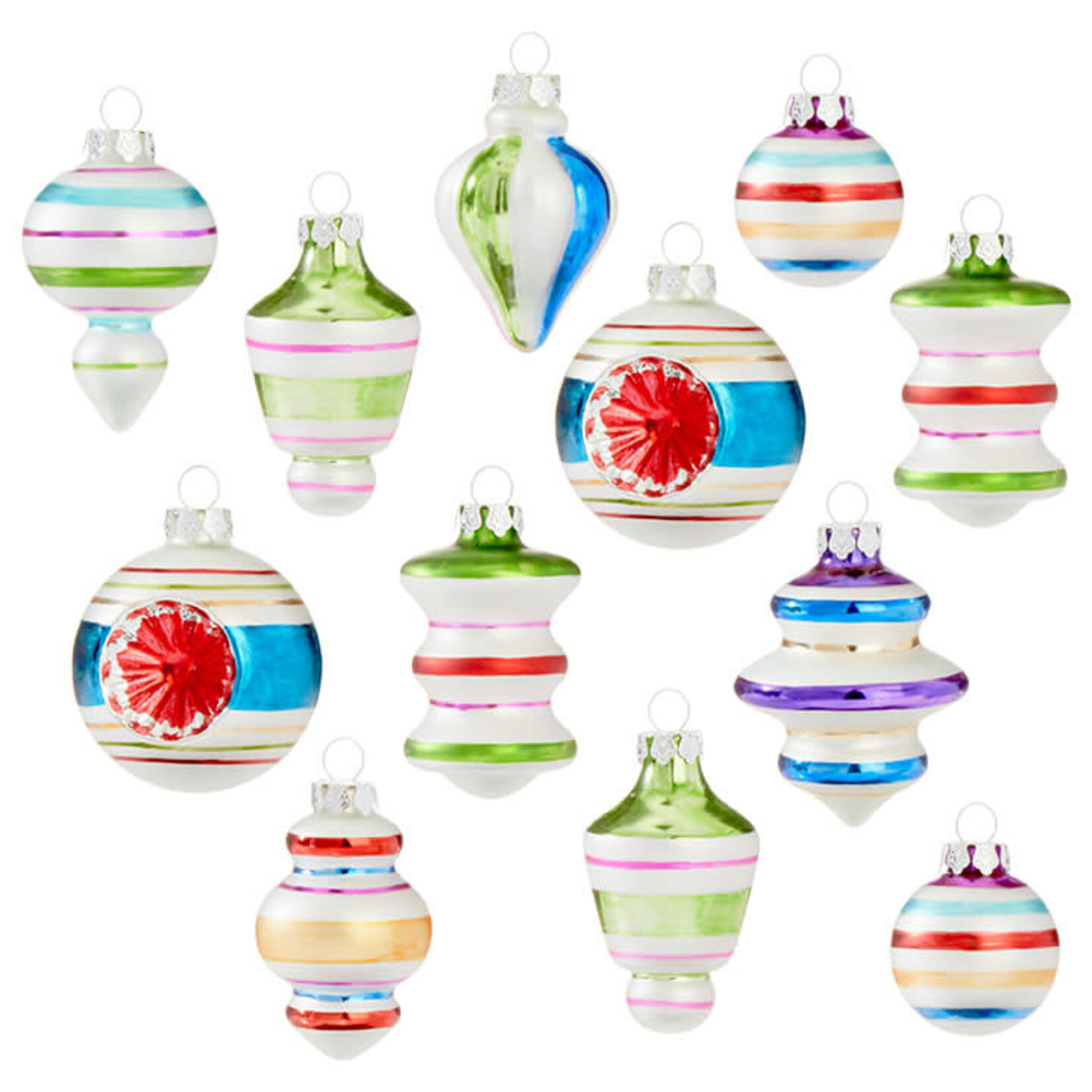 m. lynne designs retro glass ornament 3"