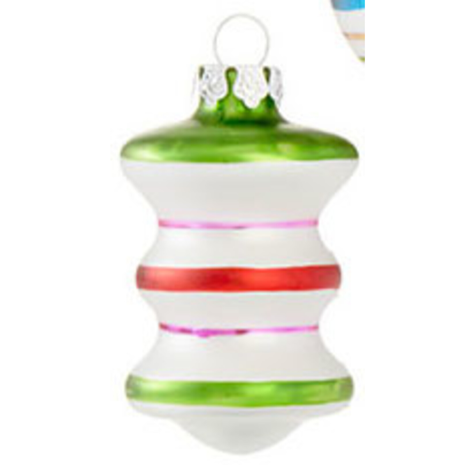 m. lynne designs retro glass ornament 3"