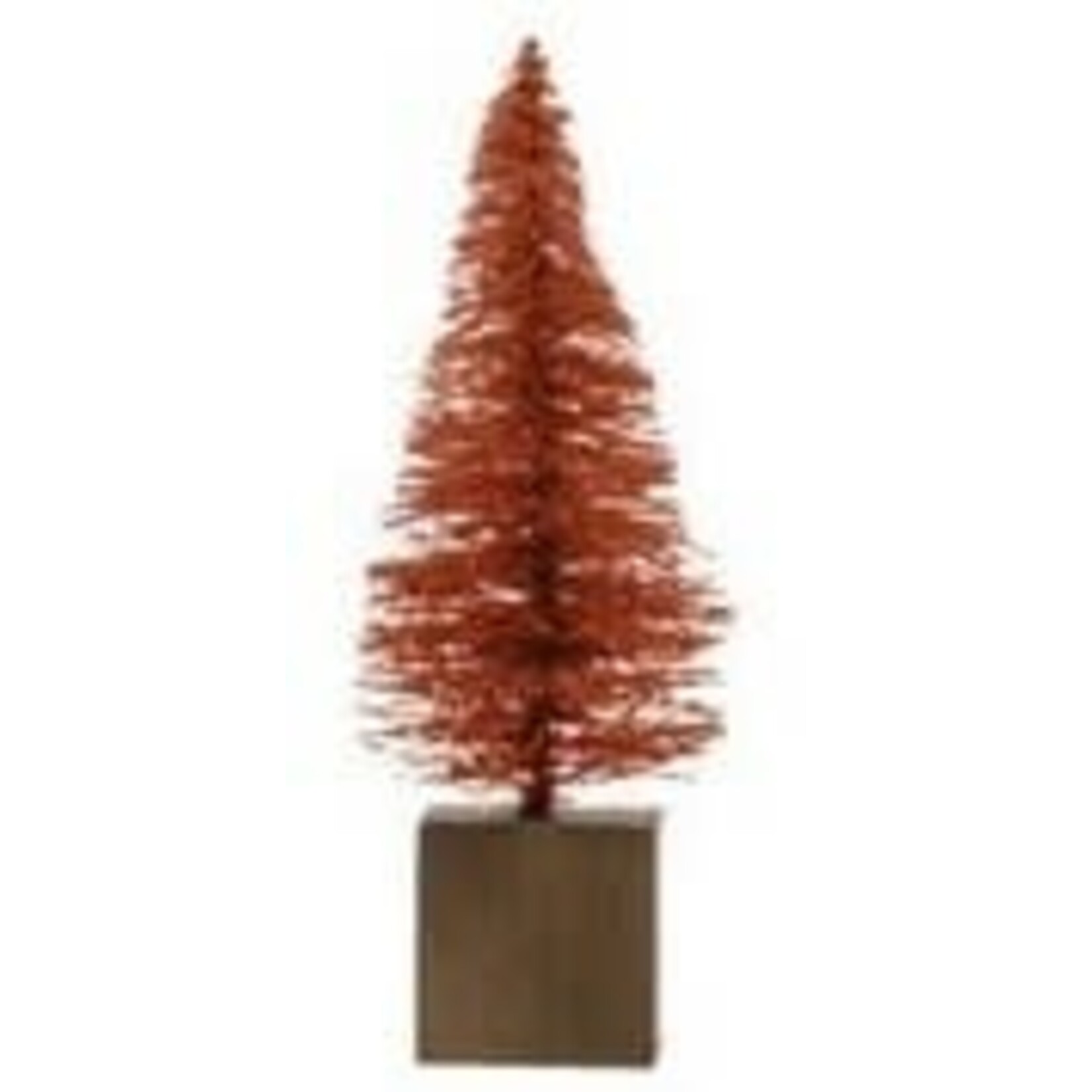bottlebrush tree on wood base, 3"