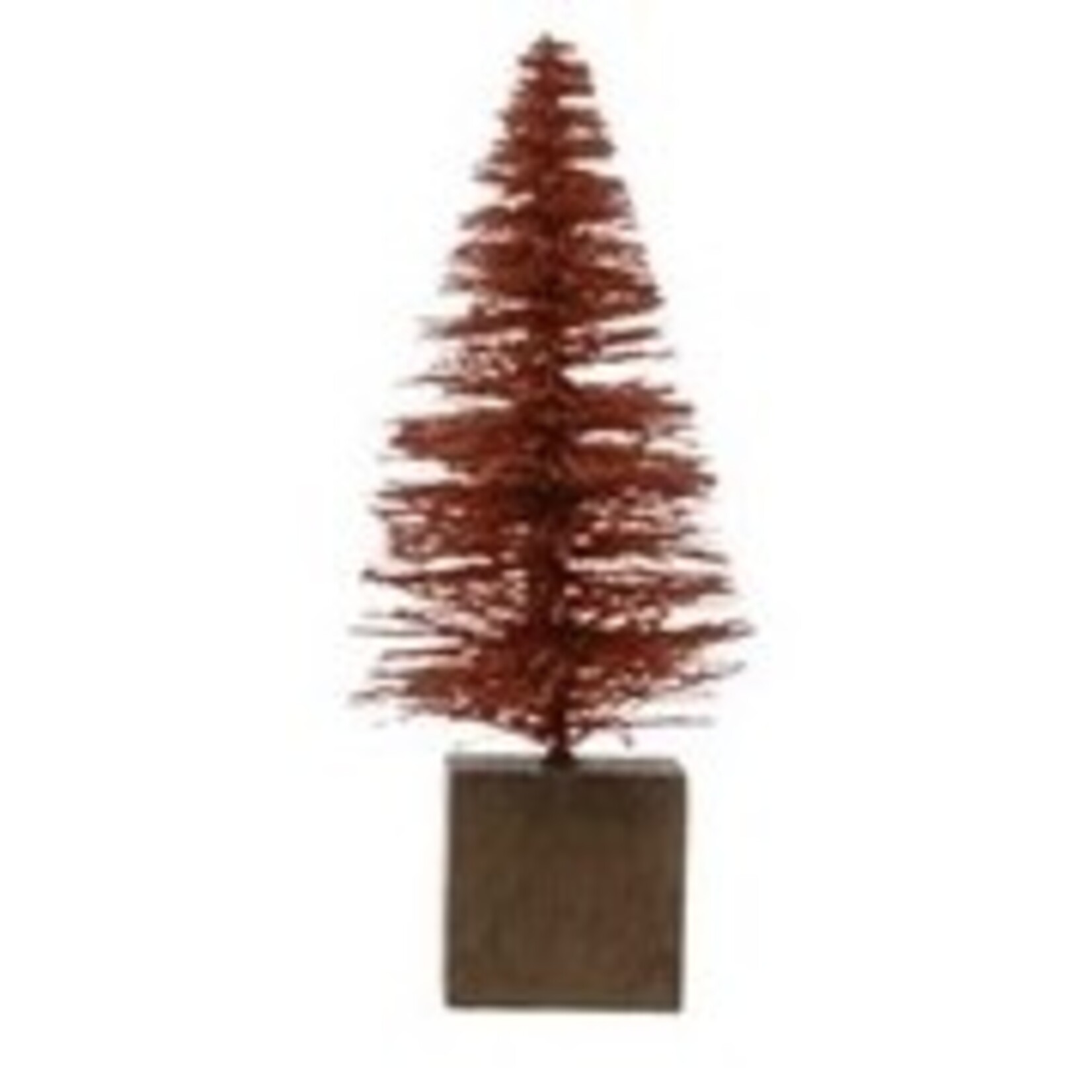 bottlebrush tree on wood base, 3"