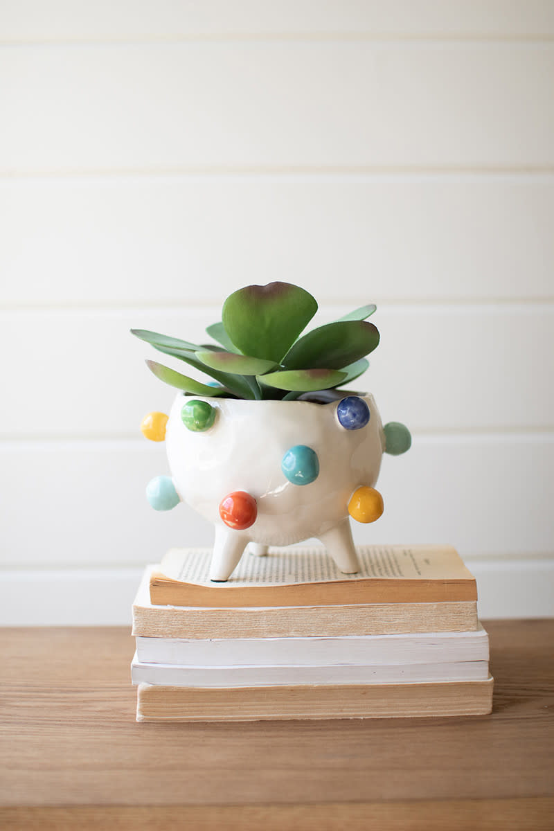 available at m. lynne designs Colorful Bubbles Planter