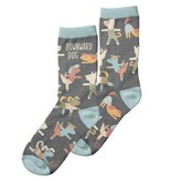 available at m. lynne designs Pastel Downward Dog Socks