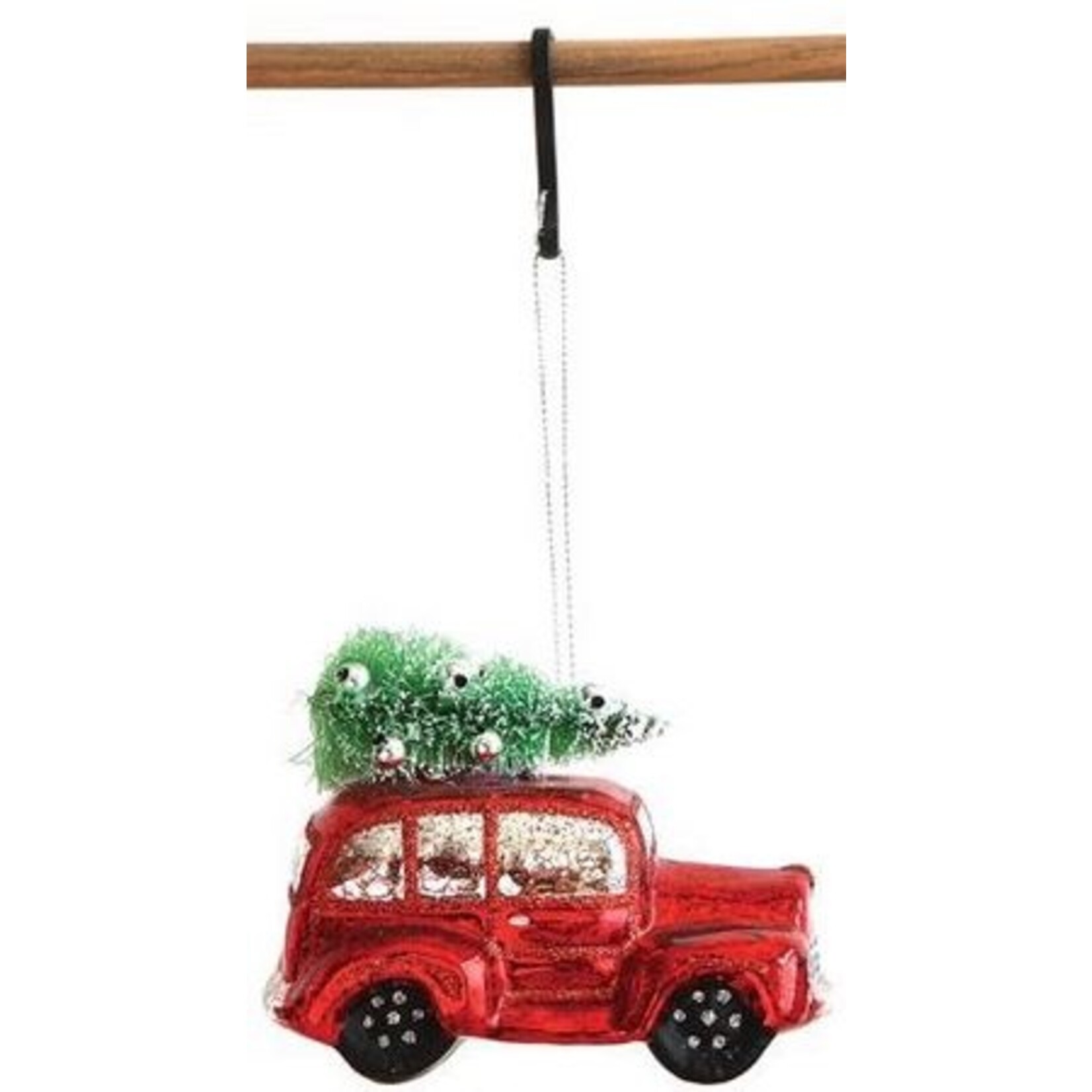 m. lynne designs automobile with tree glass ornament