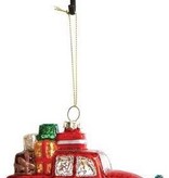 Automobile with Tree Glass Ornament