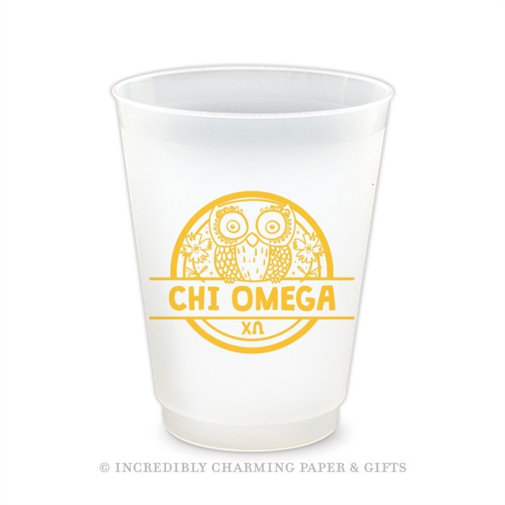 m. lynne designs chi omega icon frost flex cup