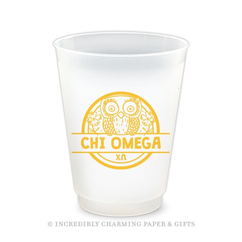 available at m. lynne designs Chi Omega Icon Frost Flex Cup