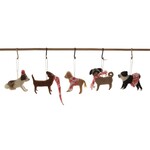 m. lynne designs wool felt dog ornament with red accessory