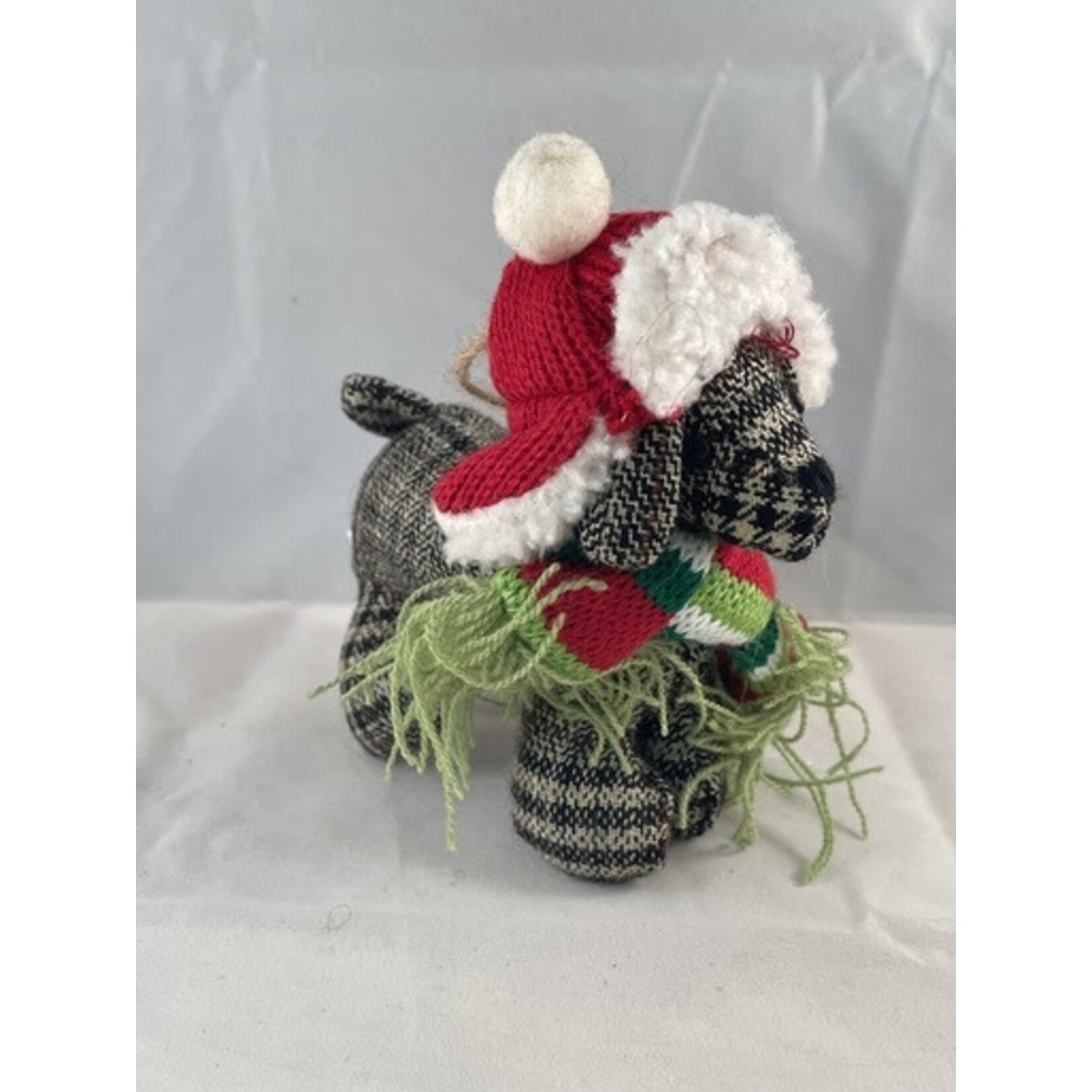 m. lynne designs plaid dog ornament