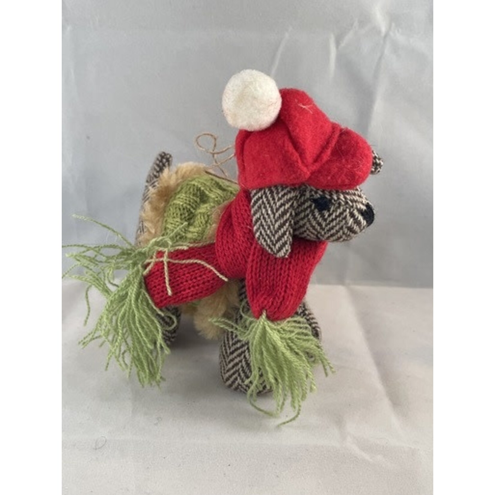m. lynne designs plaid dog ornament