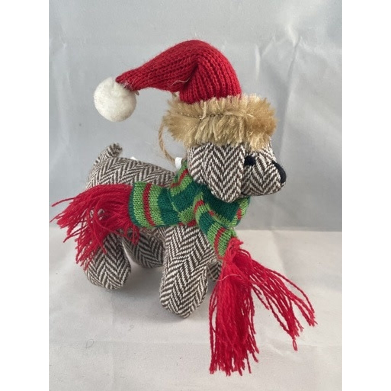 m. lynne designs plaid dog ornament