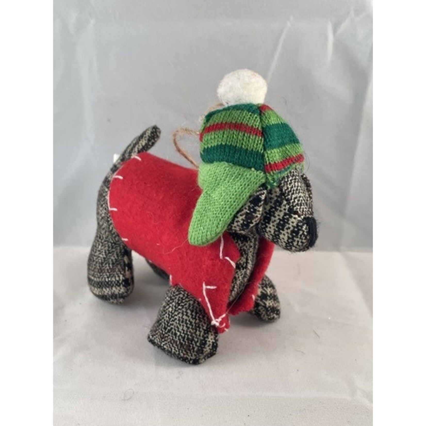 m. lynne designs plaid dog ornament