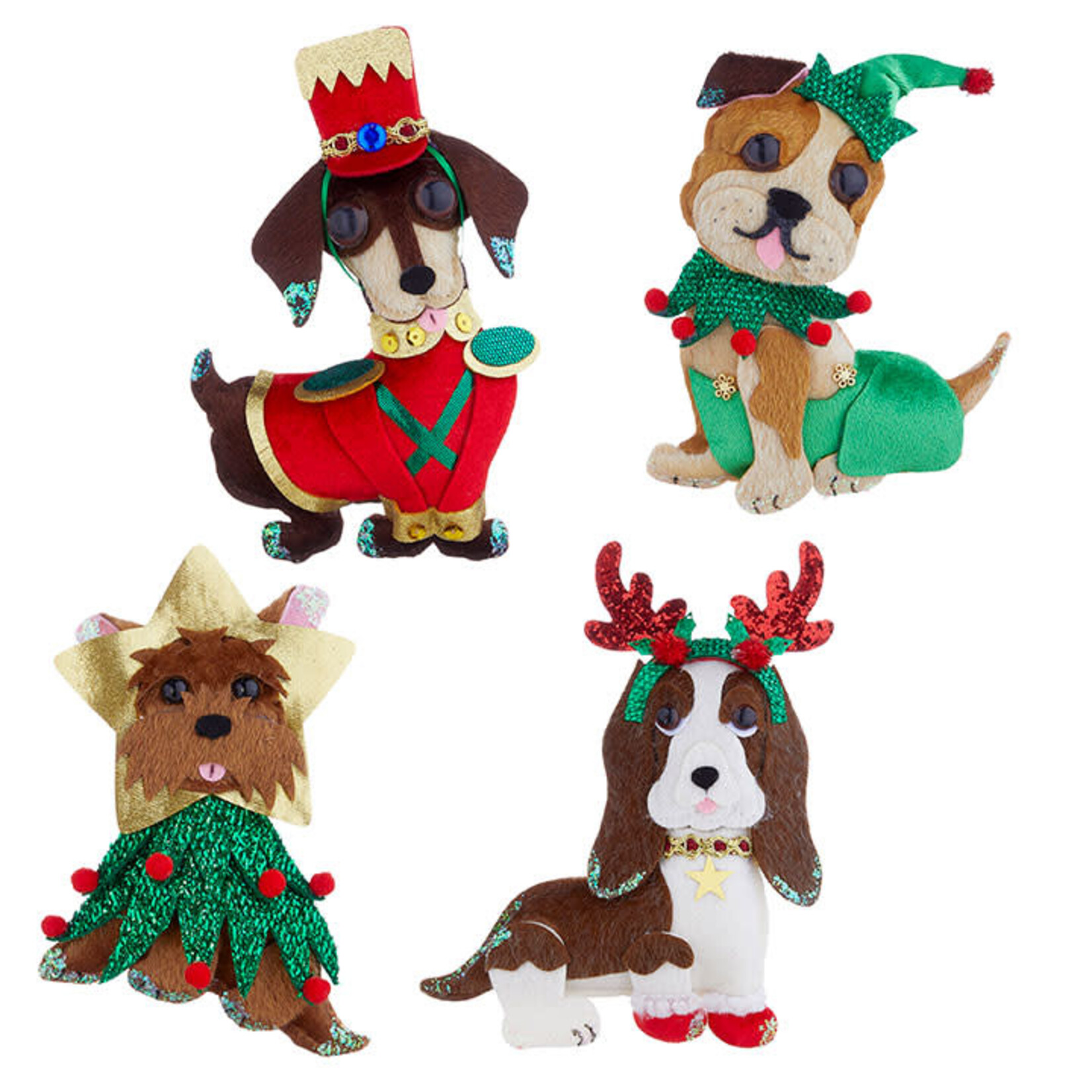 m. lynne designs christmas dog ornament