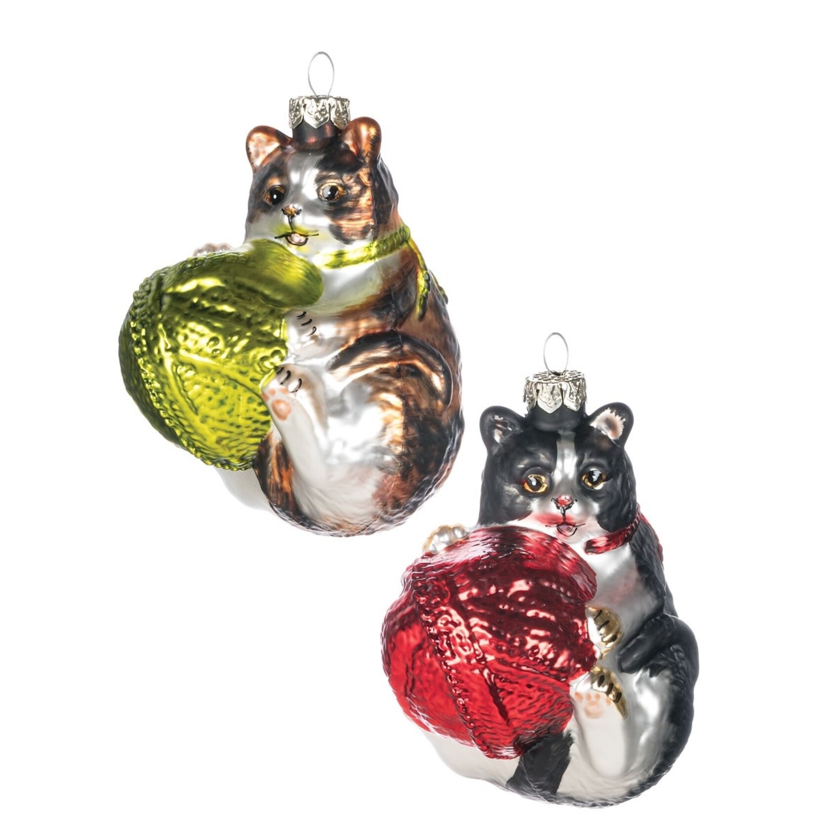 m. lynne designs kitten with ball of yarn ornament