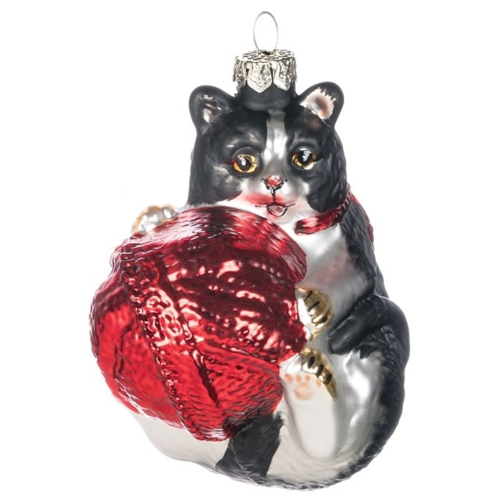 m. lynne designs kitten with ball of yarn ornament