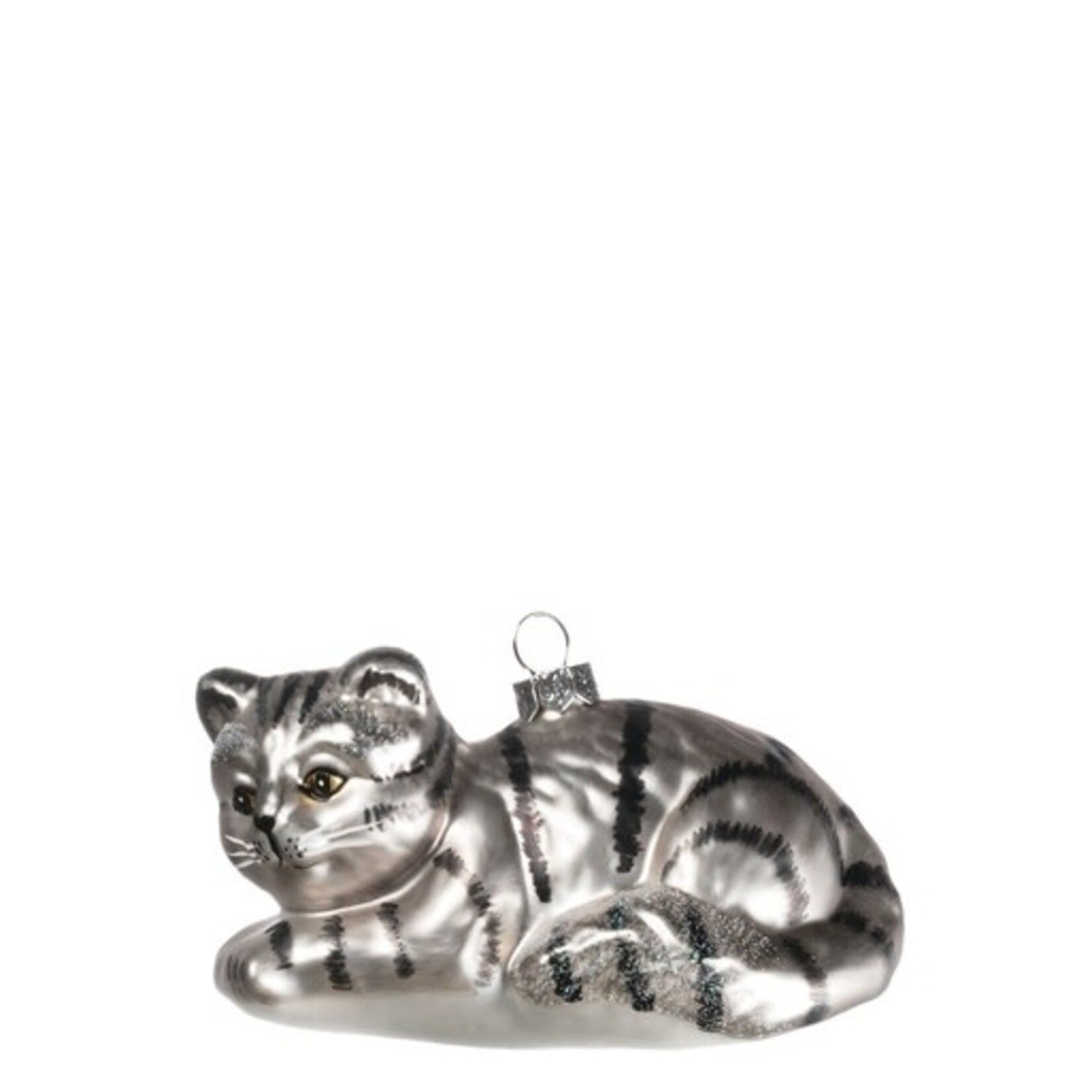 m. lynne designs glass cat ornament