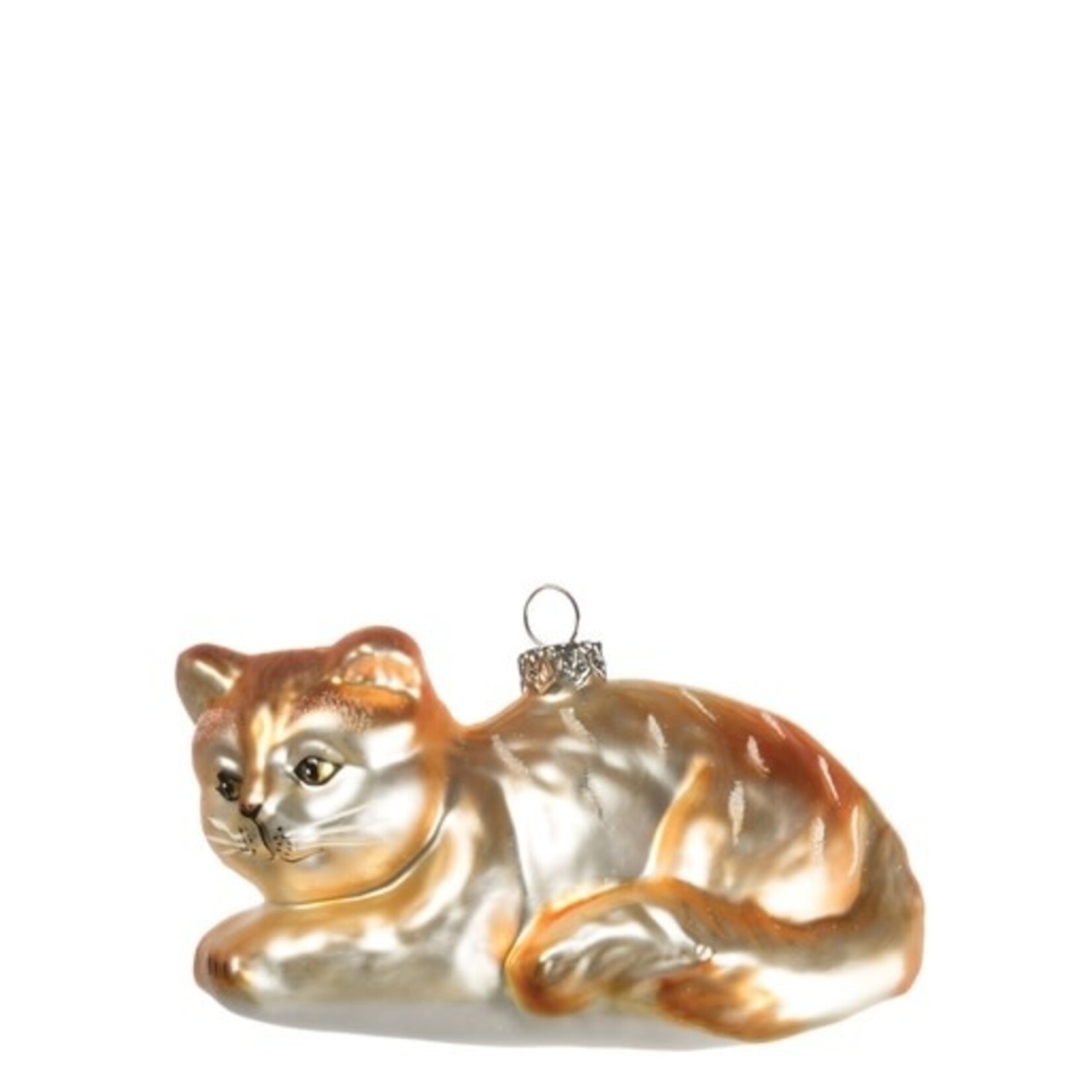 m. lynne designs glass cat ornament