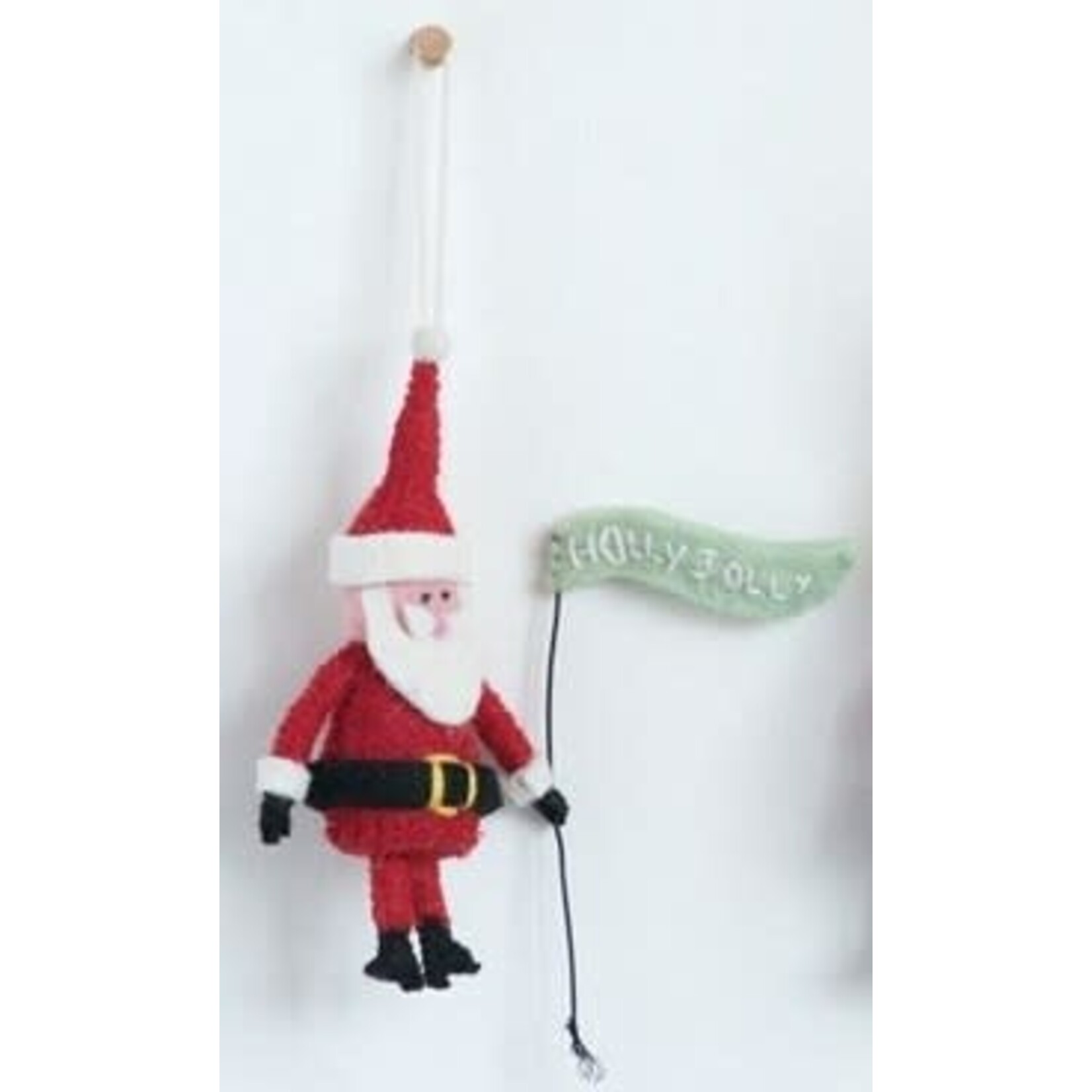 m. lynne designs wool santa ornament
