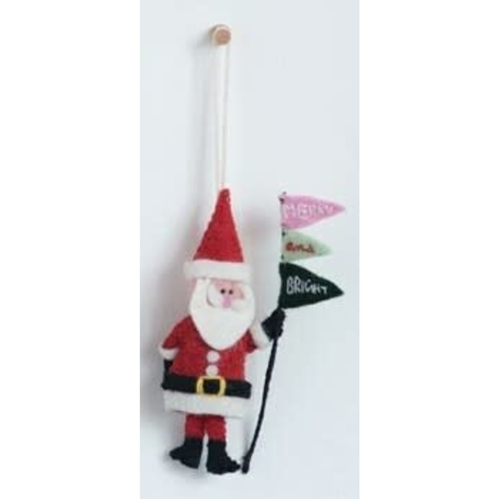 m. lynne designs wool santa ornament