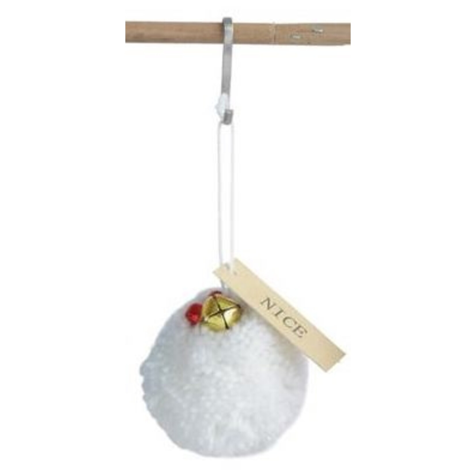 m. lynne designs pom pom with seasonal saying ornament