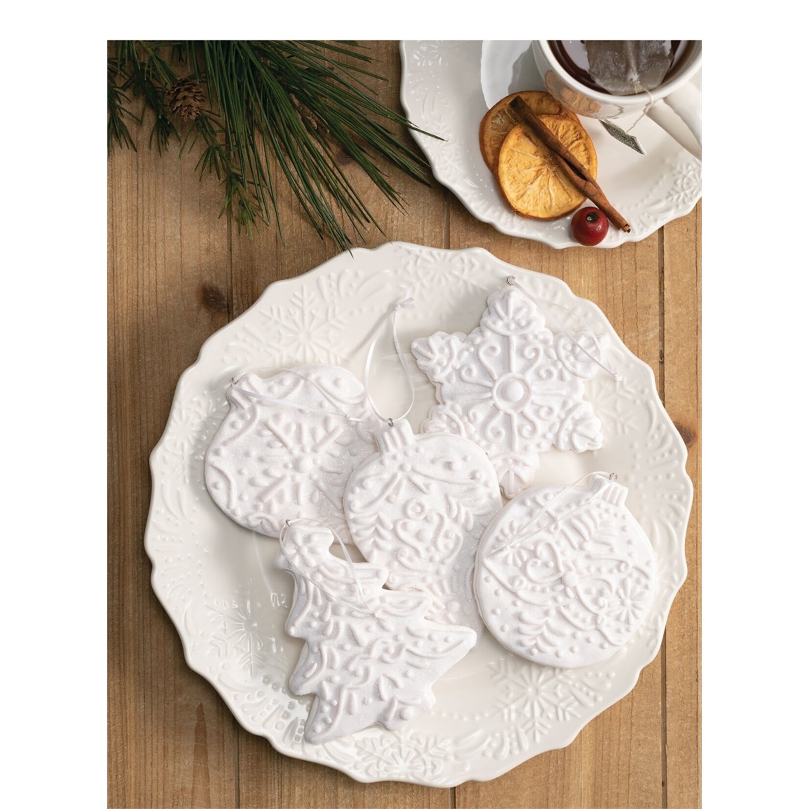 m. lynne designs white cookie ornament