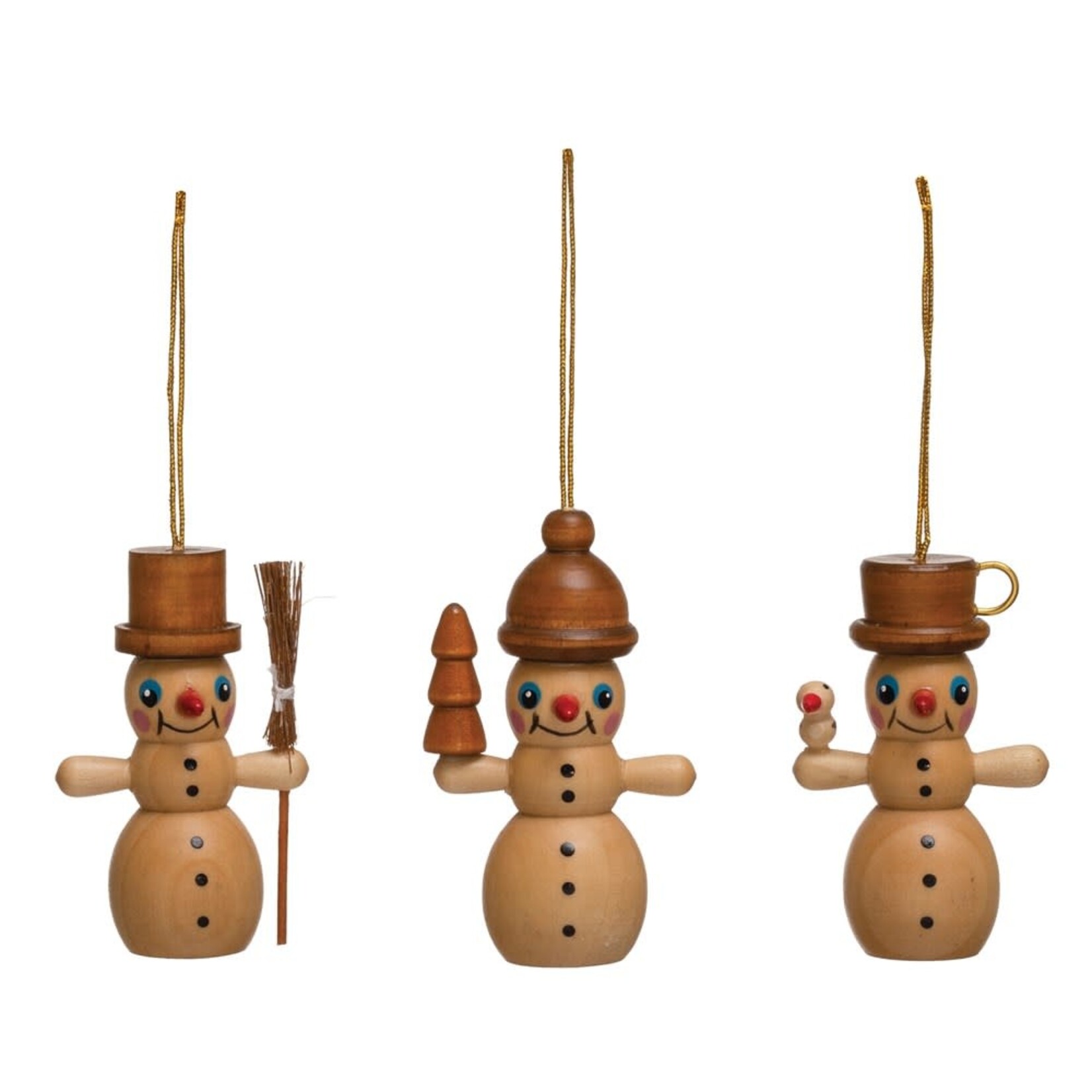 m. lynne designs wooden snowman ornament