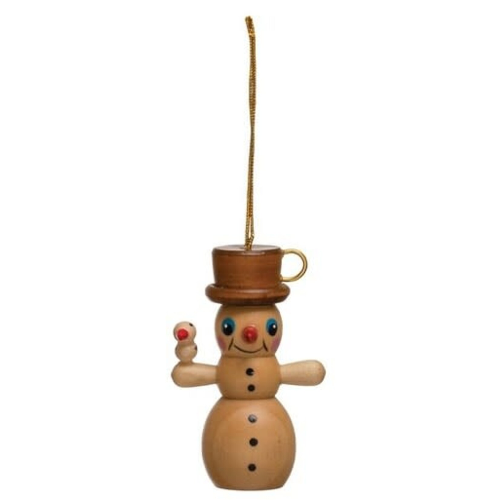 m. lynne designs wooden snowman ornament