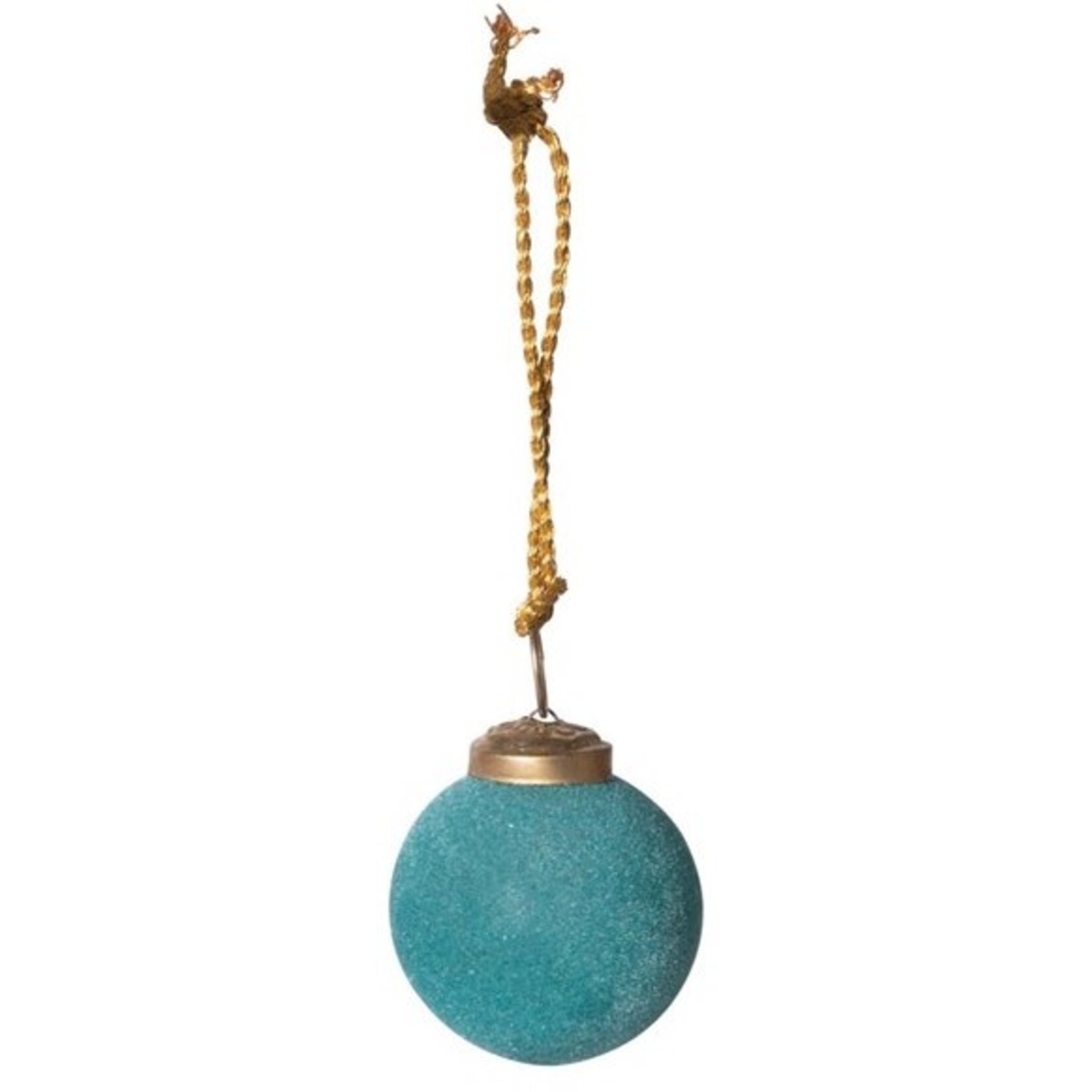 m. lynne designs flocked glass ball ornament