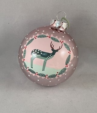 Glass Pink Christmas Ornament