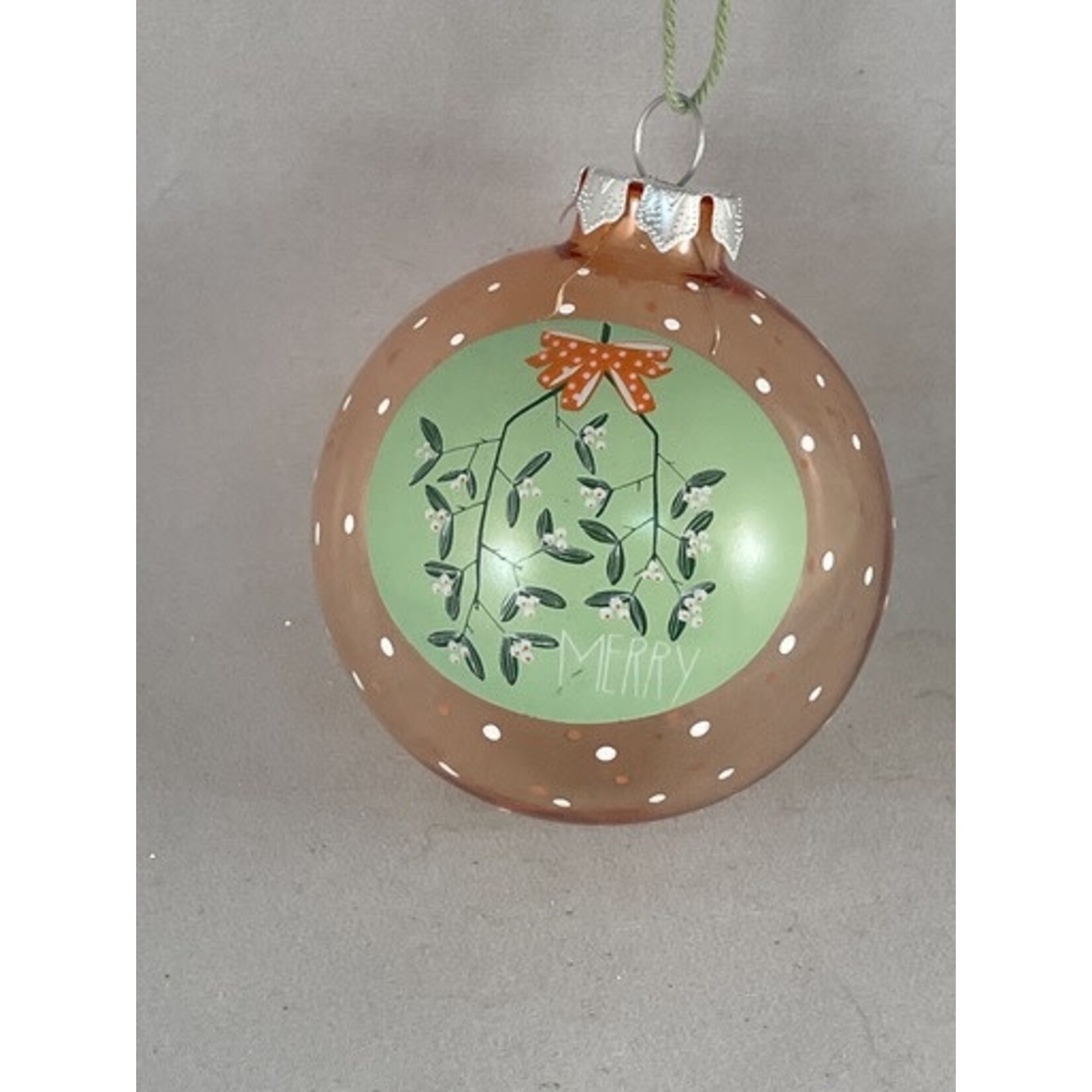 m. lynne designs glass pink christmas ornament