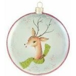 m. lynne designs retro deer disc glass ornament